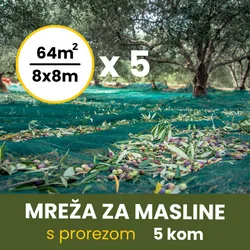 MREŽA ZA MASLINE 8X8 SA PROREZOM 5kom | Pinel Krk