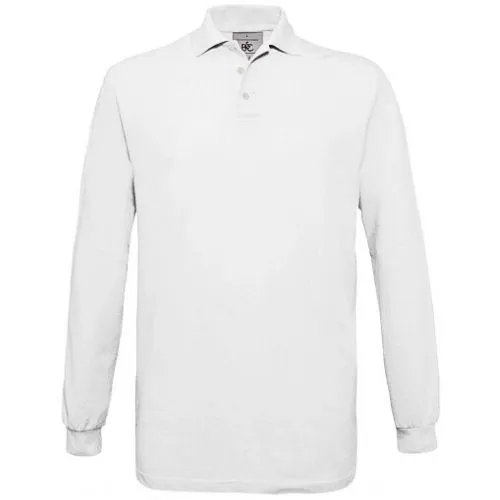MAJICA POLO B&C SAFRAN DUGI RUKAV BIJELA M