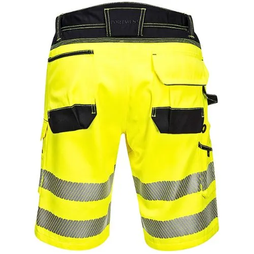 HLAČE KRATKE PW348 HI VIS ŽUTE/CRNE 38" 54