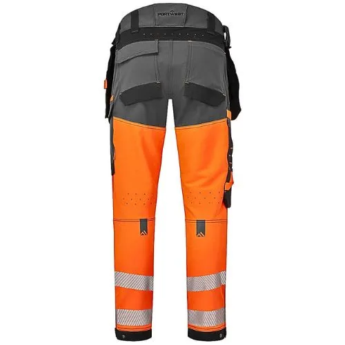 HLAČE HI VIS EV442 STRETCH DET. HOLSTER NARANČASTO/SIVE 40