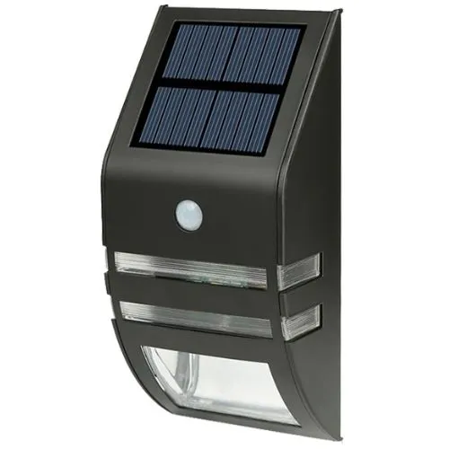 SVJETILJKA LED ZIDNA SOLARNA SA SENZOROM 50LM IP44 CRNA