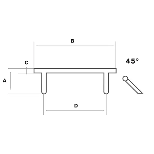 RUKOHVAT 45* INOX 30X300( 1 PAR )