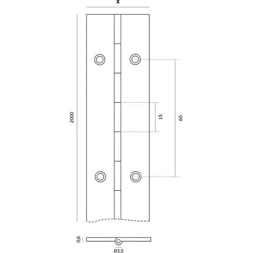 SPOJNICA KLAVIR INOX 2M