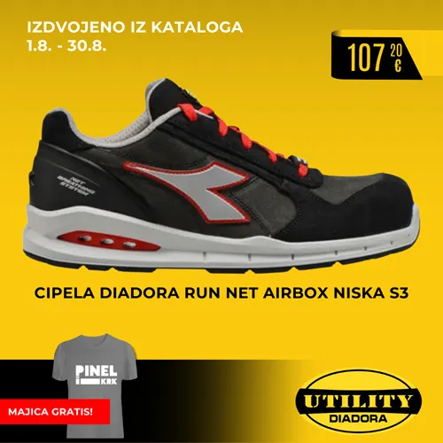 CIPELA DIADORA RUN NET AIRBOX NISKA SIVA/CRVENA S3 40