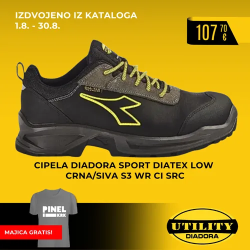 CIPELA DIADORA SPORT DIATEX LOW CRNA/SIVA S3 WR CI SRC 39