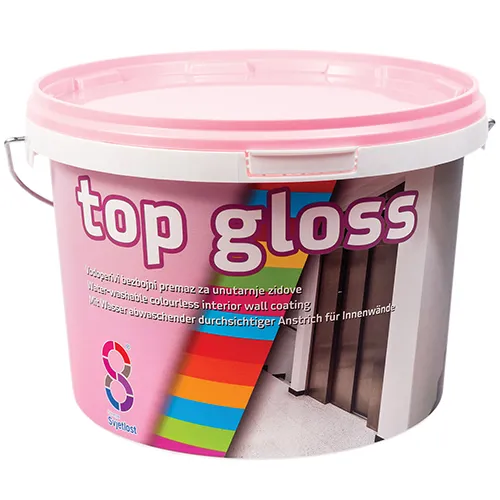 TOP GLOSS VODOPERIVI BEZBOJNI PREMAZ ZA UNUTARNJI ZID 5L