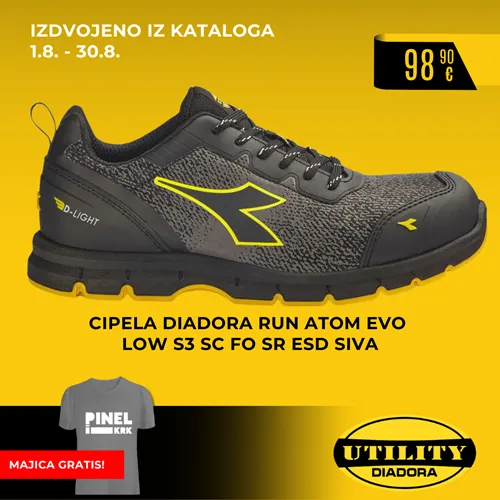 CIPELA DIADORA RUN ATOM EVO LOW S3 SC FO SR ESD SIVA 40