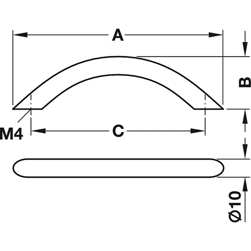 RUČKICA ZA NAMJEŠTAJ KROM 392X41MM