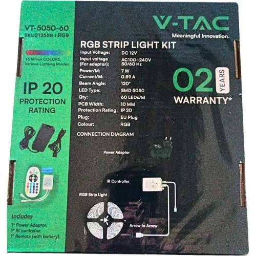 LED TRAKA SET 7W/M RGB 60LED/M 12V 5M IP20