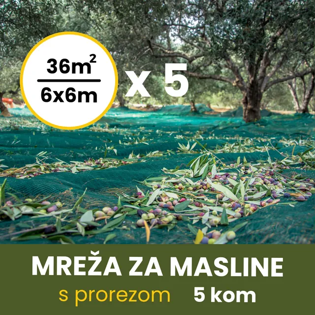 MREŽA ZA MASLINE 6X6 SA PROREZOM 5kom