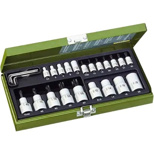PROXXON SET KLJUČ NASADNI 1/4+1/2 TX8-TX60 25 DIJELA