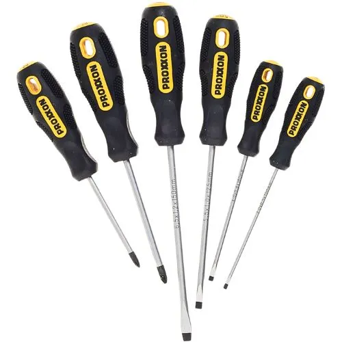 PROXXON SET ODVIJAČA PLOSNATO-KRIŽNI (3,4,5.5,6.5,PH1,PH2)