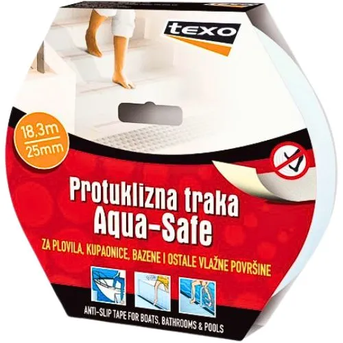 TRAKA ZAŠTITNA PROTUKLIZNA AQUA SAFE BIJELA 25MM / KOMAD