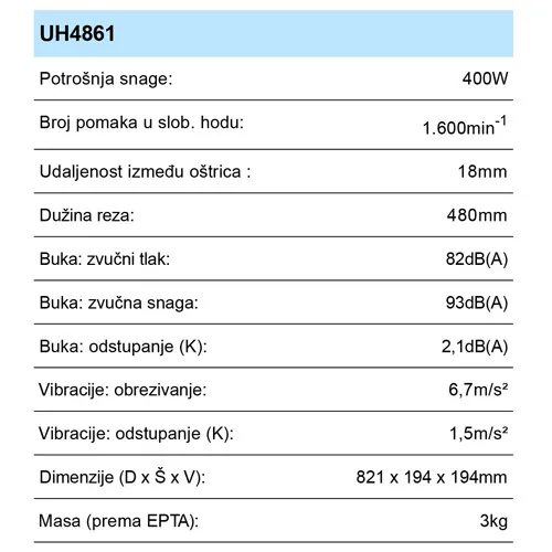 MAKITA UH4861 ŠKARE ZA ŽIVICU (400W,48CM)